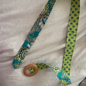 Vera Bradley Green and Yellow Belt with Bold Patterns